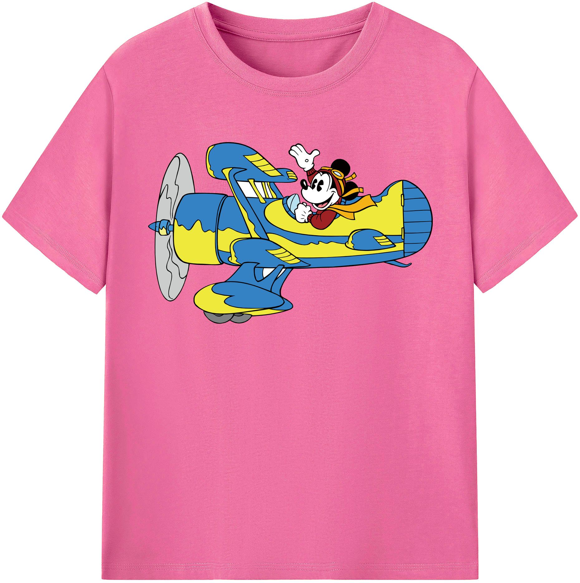 （画像用） ミッキーマウス Mickey Mouse レディースカジュアルプリントTシャツ（綿100％）